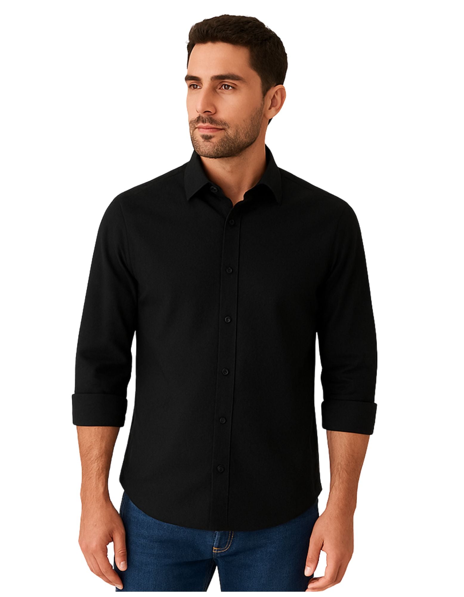 Men’s Premium Black Full Sleeves Shirt | Slim Fit Cotton Blend Formal & Casual Wear