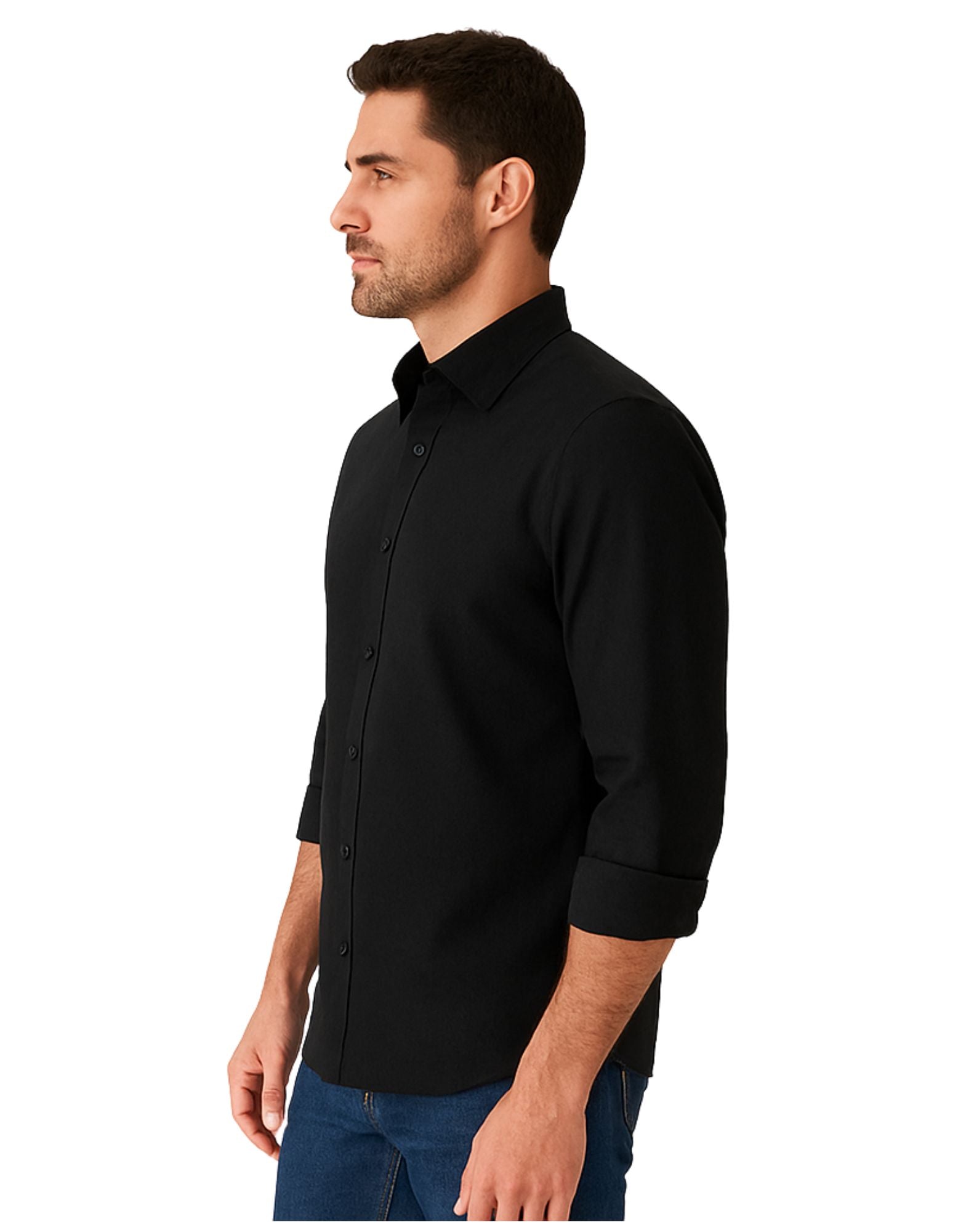 Men’s Premium Black Full Sleeves Shirt | Slim Fit Cotton Blend Formal & Casual Wear