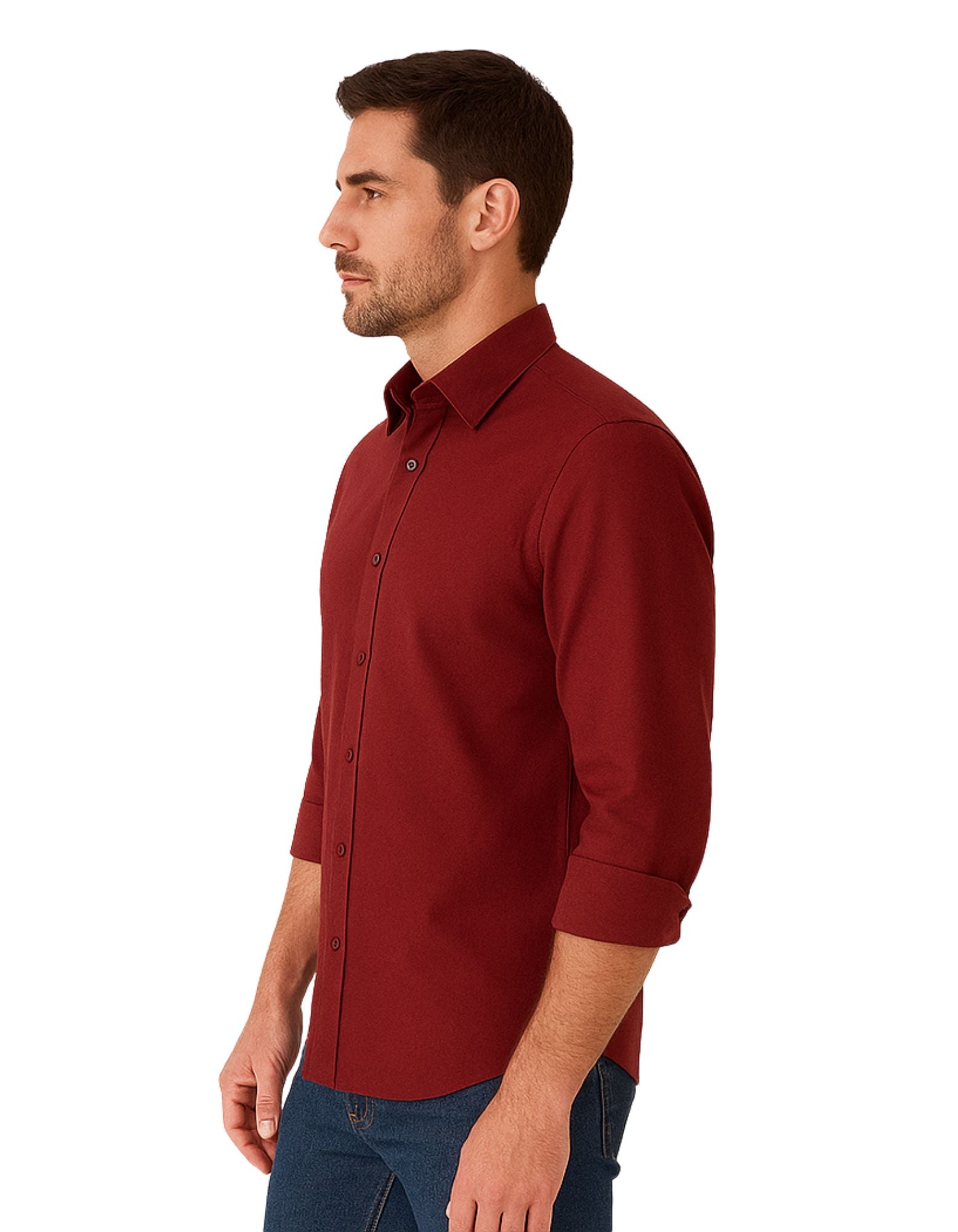Men’s Premium Red Full Sleeves Shirt | Slim Fit Cotton Blend Formal & Casual Wear