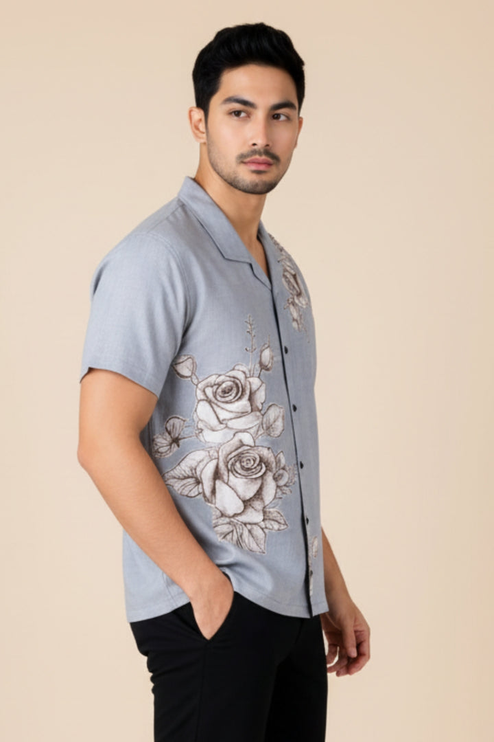 Rose Vibe Printed Shirt – Limited Edition