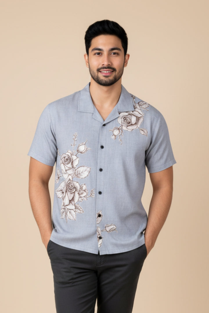 Rose Vibe Printed Shirt – Limited Edition